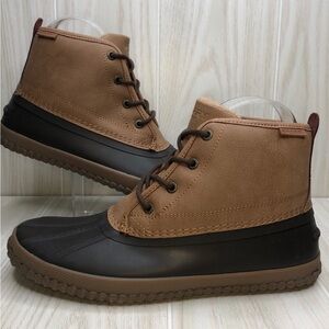 Brown and Black Rain & Snow Boots with Lace-Up Closure size 10